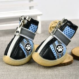 Sandwich Mesh Dog Shoes Breathable Reflective (Option: Blue-5 Yards)