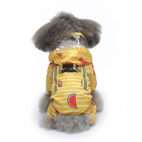 Pet Sound Dog Raincoat Four-legged Reflective Raincoat Pattern Dog Four Seasons Universal (Option: YY33watermelon-XS)