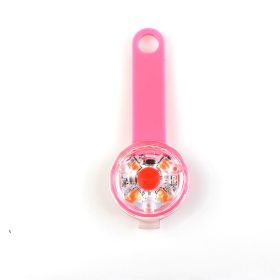 LED Bright Luminous Dog Pendant USB Charging Waterproof Night Walking Dog Anti-lost Colorful Pendant Light (Color: pink)