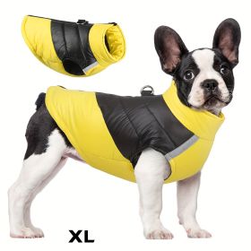 Winter New Pet Waterproof And Warm Coat, Reflective And Comfortable Dog New Arrival Warm Clothes For Pet Jacket With Harness Winter Warm Waterproof An (Option: Yellow-XL)