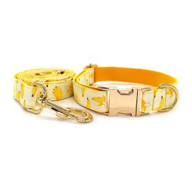 Yellow Banana Dog Traction Rope (Option: Collar and traction rope-S)