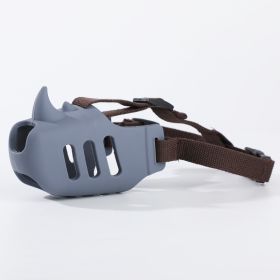 Silicone Pet Muzzle Anti-bite Medium And Large Dogs (Option: Dark Gray-M Code)