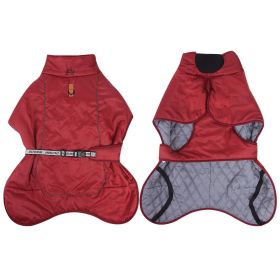 Dog Clothes Autumn Large Dog Cloak Thickened Warm Pet Clothes (Option: Wine Red-2XL)