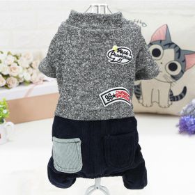 Pet Clothes Dog Four-legged Pet Clothes (Option: Letter Fourlegged Gray-S)