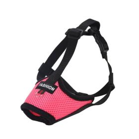 Dog Muzzle,Soft Nylon Muzzle Anti Biting Barking Chewing,Air Mesh Breathable Drinkable Adjustable Loop Pets Muzzle (Color: Rose, size: L)