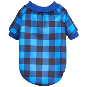 Warm Fleece Dog Clothing Classic Plaid Patchwork Dog and Cat Hoodies (type: BluecheckXS)