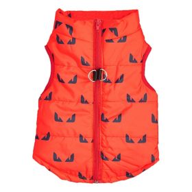 Cartoon Cardigan Waistcoat with Zipper Tractive Hole for Dogs (type: RedevilL)