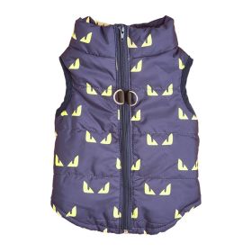 Cartoon Cardigan Waistcoat with Zipper Tractive Hole for Dogs (type: BlueevilL)