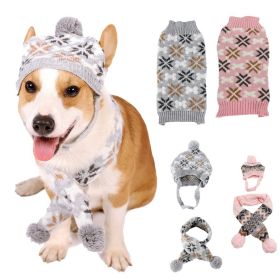 Autumn-Winter Vintage Jacquard Dress for Pet Dogs (type: Pink sweaterM)