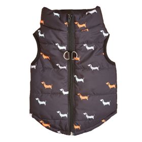 Cartoon Cardigan Waistcoat with Zipper Tractive Hole for Dogs (type: BlackdogXS)