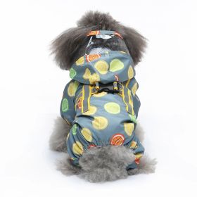 Pet Sound Dog Raincoat Four-legged Reflective Raincoat Pattern Dog Four Seasons Universal (Option: YY32 Orange-S)