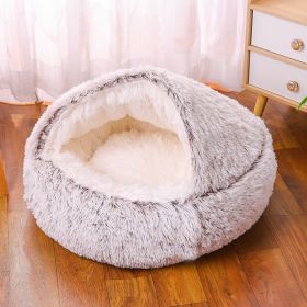 Waterproof Dog Kennel Warm Room Semi Enclosed (Option: Gradual Coffee-35cm)