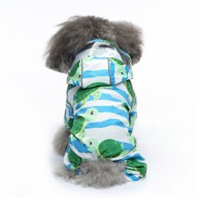 Pet Sound Dog Raincoat Four-legged Reflective Raincoat Pattern Dog Four Seasons Universal (Option: YY35 Sea Turtle-S)