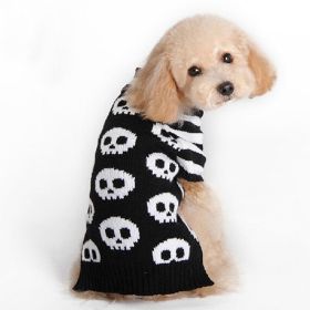 Pumpkin Sweater Dog Clothes Halloween (Option: Black And White Skull-S)