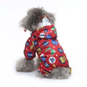 Pet Sound Dog Raincoat Four-legged Reflective Raincoat Pattern Dog Four Seasons Universal (Option: YY37 Lion-XL)