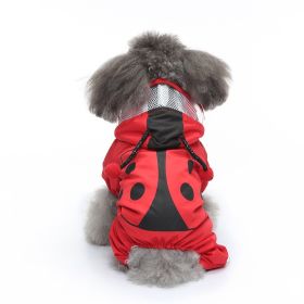 Pet Sound Dog Raincoat Four-legged Reflective Raincoat Pattern Dog Four Seasons Universal (Option: YY42 Ladybug-XL)