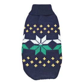 New Winter Fashion Pet Clothes (Option: Navy Leaf-14China)